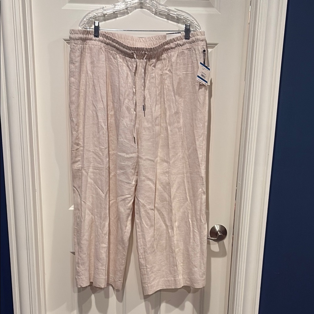 Anne Klein Cream Wide-Leg Pants XL - new with tags